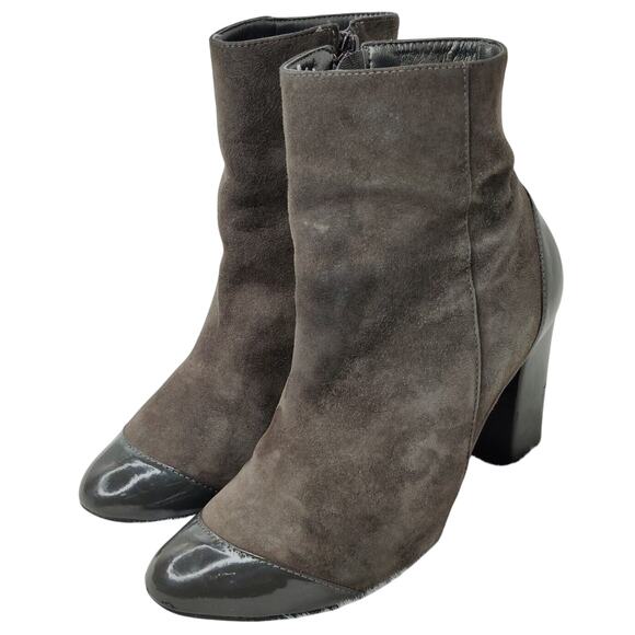 Vintage Nine West cap Toe Booties grey Sz 6.5 - Picture 1 of 9